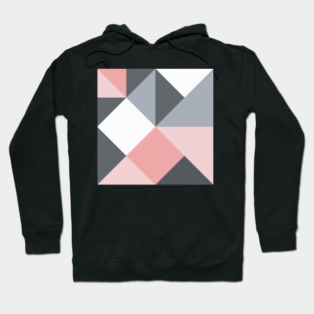 Geometric Pattern in Gray and Pink Hoodie by machare